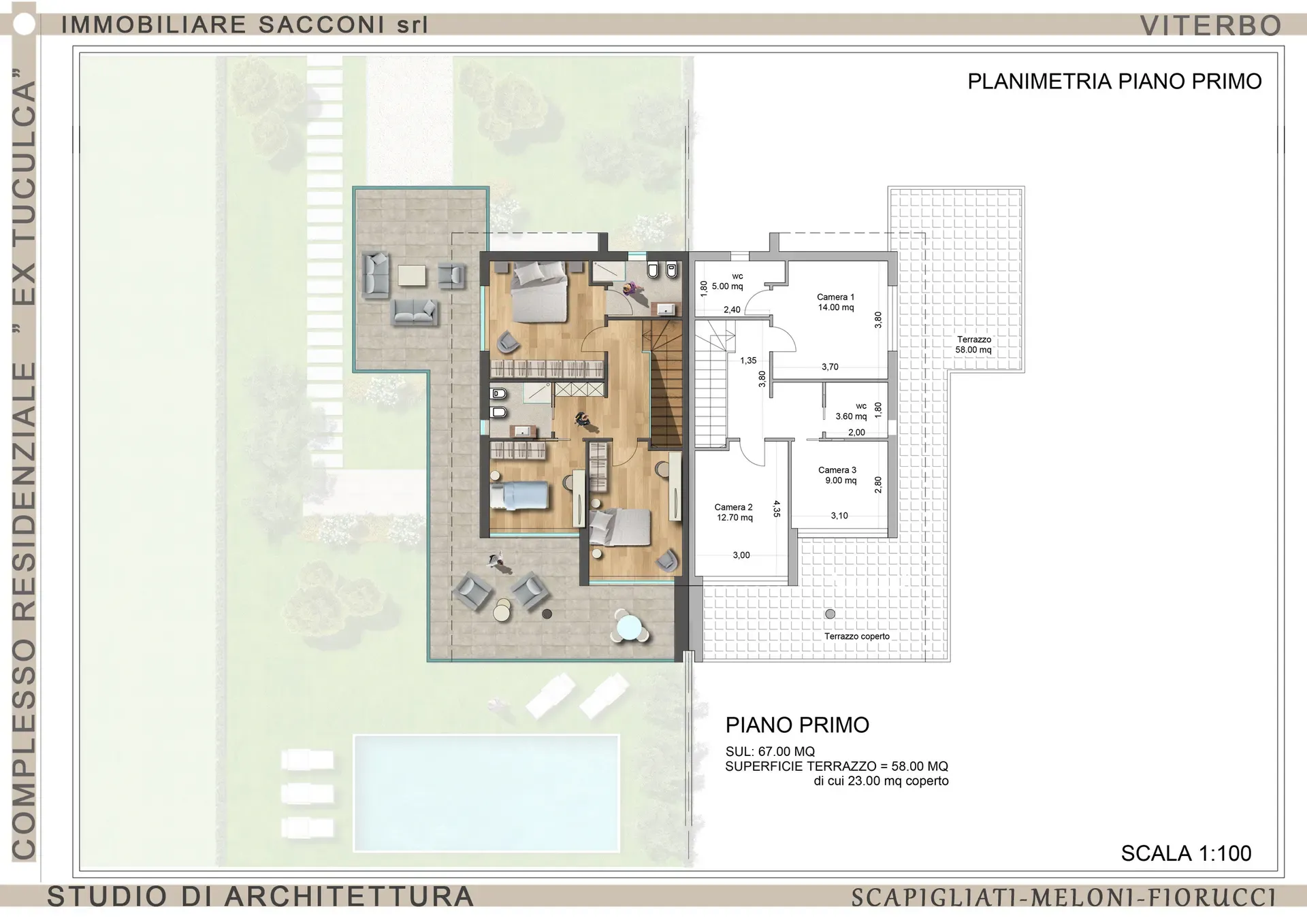 Planimetria del piano primo di un’unità del complesso ex Tuculca.